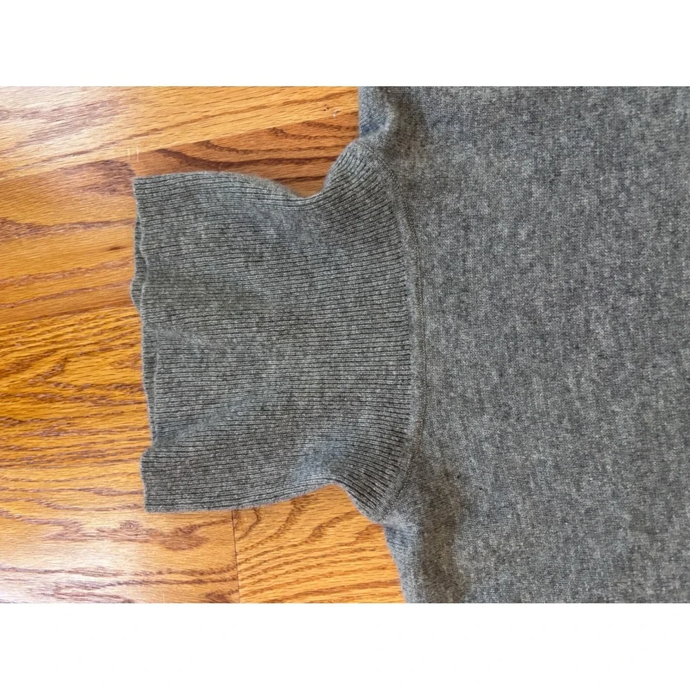 Lauren Ralph Lauren Grey 100% Cashmere Turtleneck Kimono Short Sleeve Sweater - Picture 6 of 7